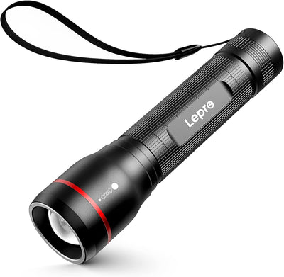 Lepro LED懐中電灯 OSRAM社製超高輝度LED搭載 単三電池対応 ハンディライト フラッシュライト 強力 軍用 【LE3000/超高輝度/ズーム式/5つ点灯モード/防滴】電池式 防災 停電対策 緊急用 新型 軽量 キャンプ 登山 夜釣り
