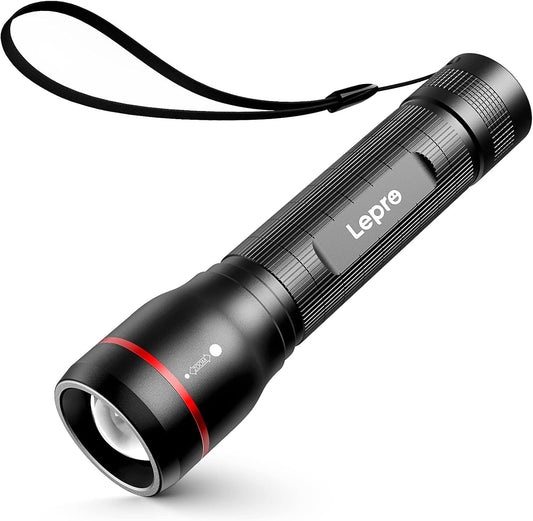 Lepro LED懐中電灯 OSRAM社製超高輝度LED搭載 単三電池対応 ハンディライト フラッシュライト 強力 軍用 【LE3000/超高輝度/ズーム式/5つ点灯モード/防滴】電池式 防災 停電対策 緊急用 新型 軽量 キャンプ 登山 夜釣り