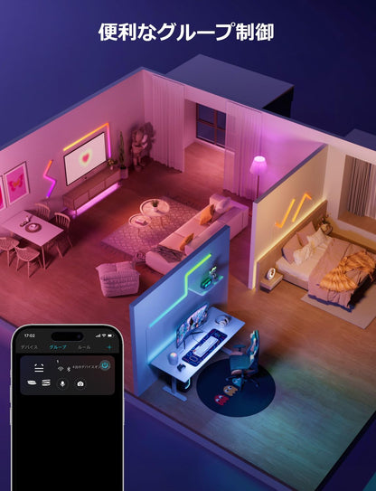 【Works with Alexa】Lepro AI バーライト WL1 スマート LED ブラケットライト AI照明デザイナー クリスマス 虹色 流れる 1600万色 ゲーミング 間接照明 映画 おしゃれ 壁ライト DIY WI-FI Bluetooth 音楽同期 Alexa対応 Echo Google Home ゲーム部屋 雰囲気 イルミネーション ウォールライト