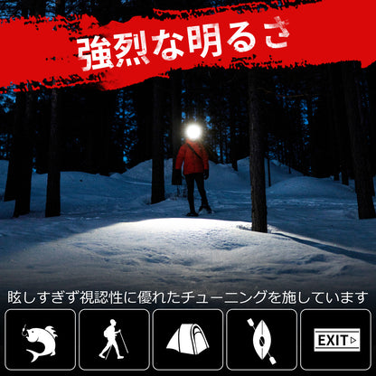 Lepro ヘッドライト 充電式 LED ヘッドランプ 防水 センサー付き 明るい ledヘッドライト 【白光＆赤光/5つ点灯モード/実用点灯20時間/60°角度調整可/USBケーブル付き】 夜釣り 登山 キャンプ 作業 頭につけるライト ジョギング ハイキング アウトドア 災害 停電対策 防災用 ヘッド ライト