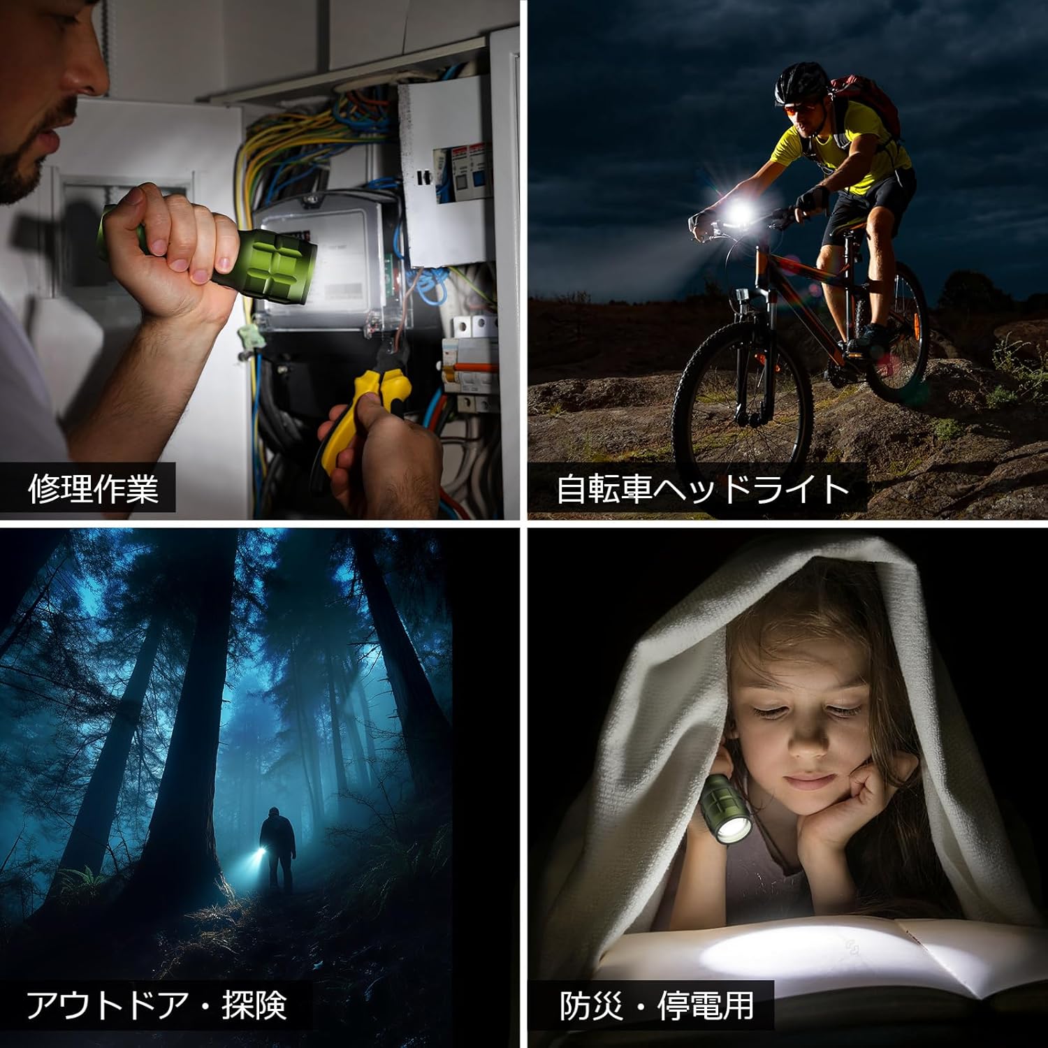 LED 懐中電灯 フラッシュライト ハンディライト 高輝度チップ搭載