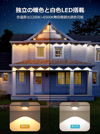 Lepro E1 AI ledストリングライト 60灯 30.6m AI照明デザイナー RGBCW＋IC+昼光色＋電球色 クリスマス 1600万色 調光調色 Alexa/Google Home対応 音楽同期 スマート スポットライト WiFi/Bluetooth対応 虹色 アドレサブル 間接照明 軒先 庭 3M両面テープ付 DIY 防水型【Leproアプリ アカウント登録要】[E1-60-JP]