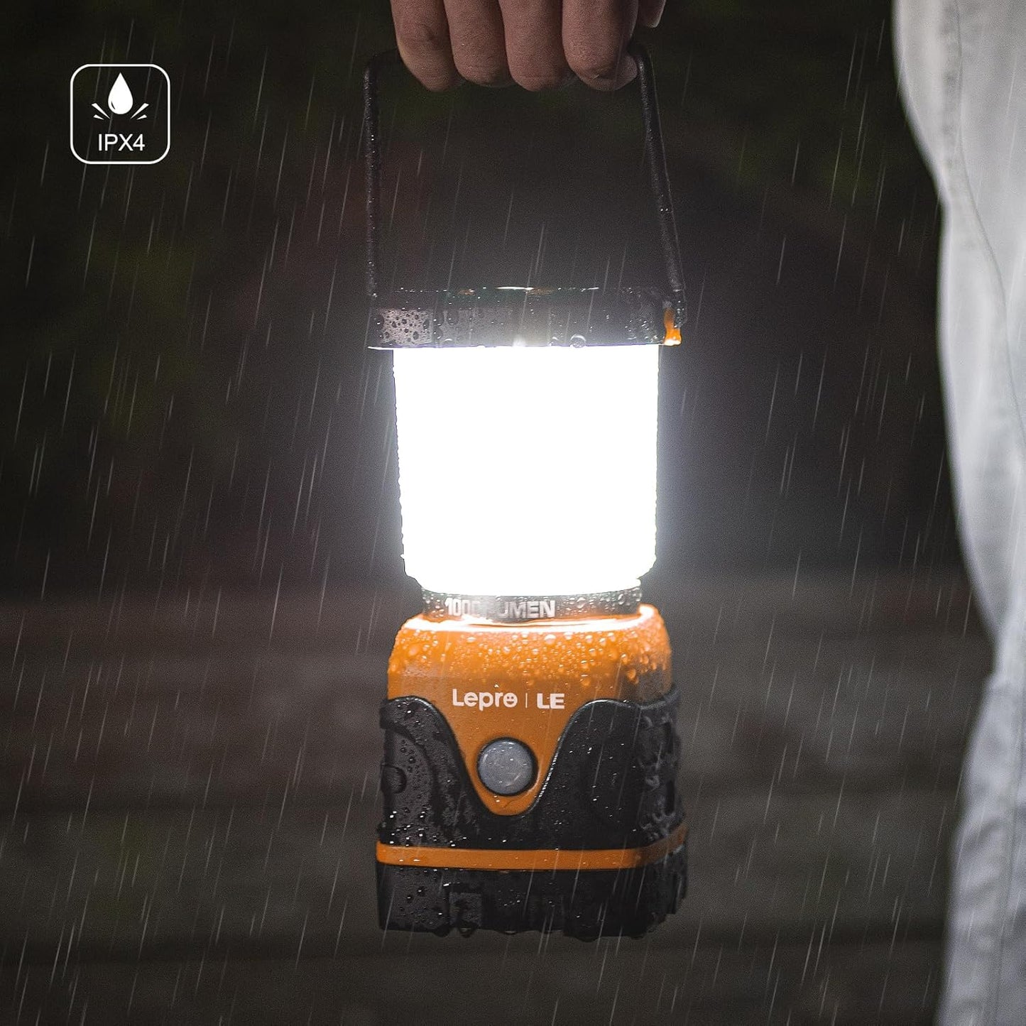 Lepro LED ランタン キャンプランタン 【超高輝度 1000ルーメン/実用点灯12-240時間/電池式/昼光色・昼白色・電球色切替/4つ点灯モード/無段階調光調色/防滴仕様】ソロキャンプ アウトドア キャンプ 登山 夜釣り 防災 停電 緊急 非常用 LEDランタン オレンジ[3300002-OG]