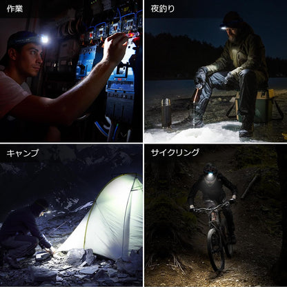 Lepro ヘッドライト LED ヘッドランプ 高輝度 ledヘッドライト 電池式 2個セット 6種点灯モード 単4形電池対応【赤＆白ライト/スポット・ワイドLED搭載/SOS点滅/実用点灯22時間/IPX4防水/角度調整可/CE ROHS認証済み】 釣り 登山 キャンプ アウトドア 災害 停電用 散歩 作業 小型 夜釣りに最適 ヘッド ライト（ブルー）