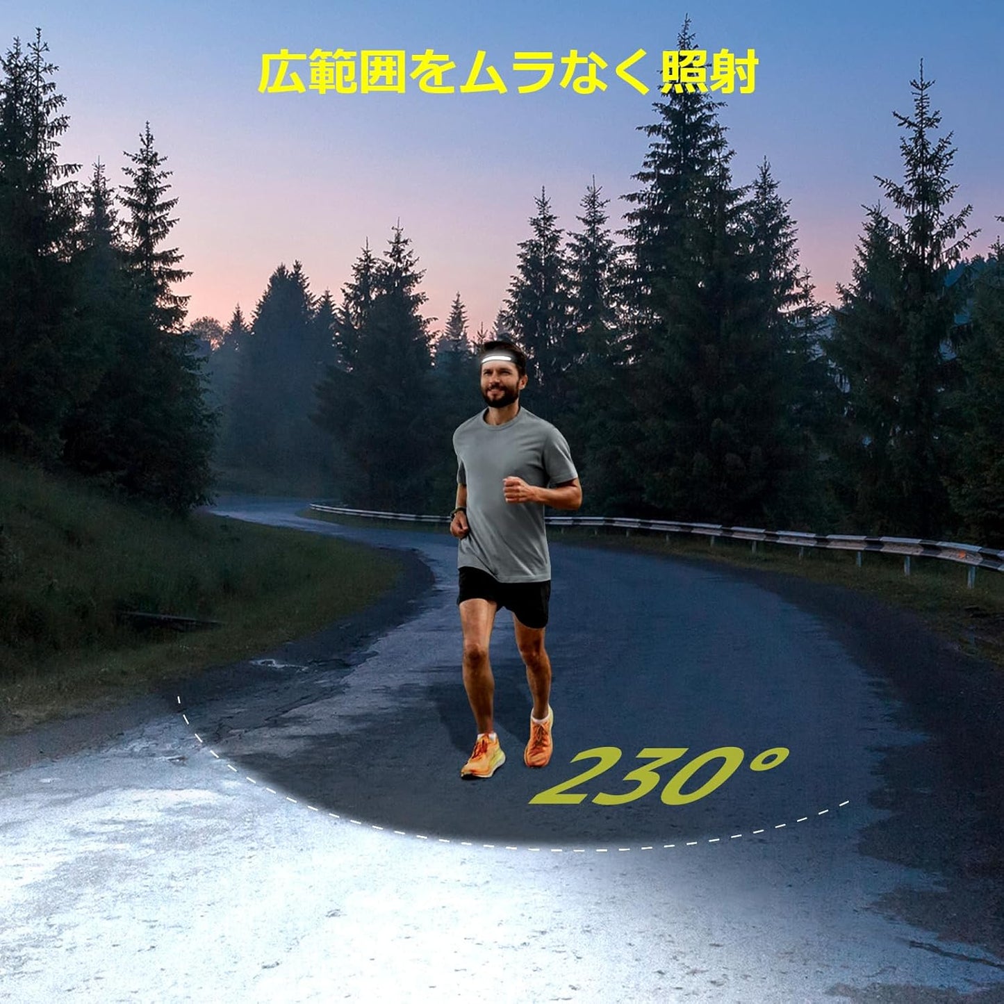 Lepro へッドライト 充電式 へッドランプ led 高輝度 230°COB広角照明 角度調整可 センサー付き 5つ点灯モード 防水 軽量 ledへッ ドライト キャンプ ランニング