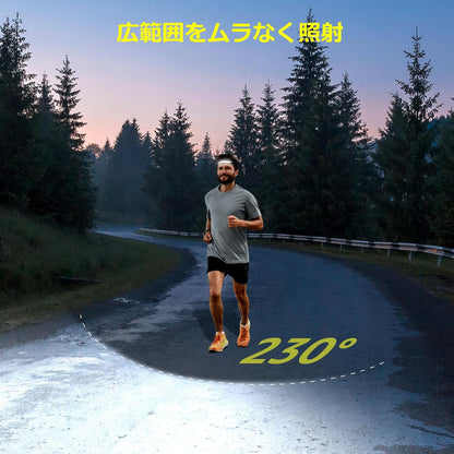 Lepro へッドライト 充電式 へッドランプ led 高輝度 230°COB広角照明 角度調整可 センサー付き 5つ点灯モード 防水 軽量 ledへッ ドライト キャンプ ランニング