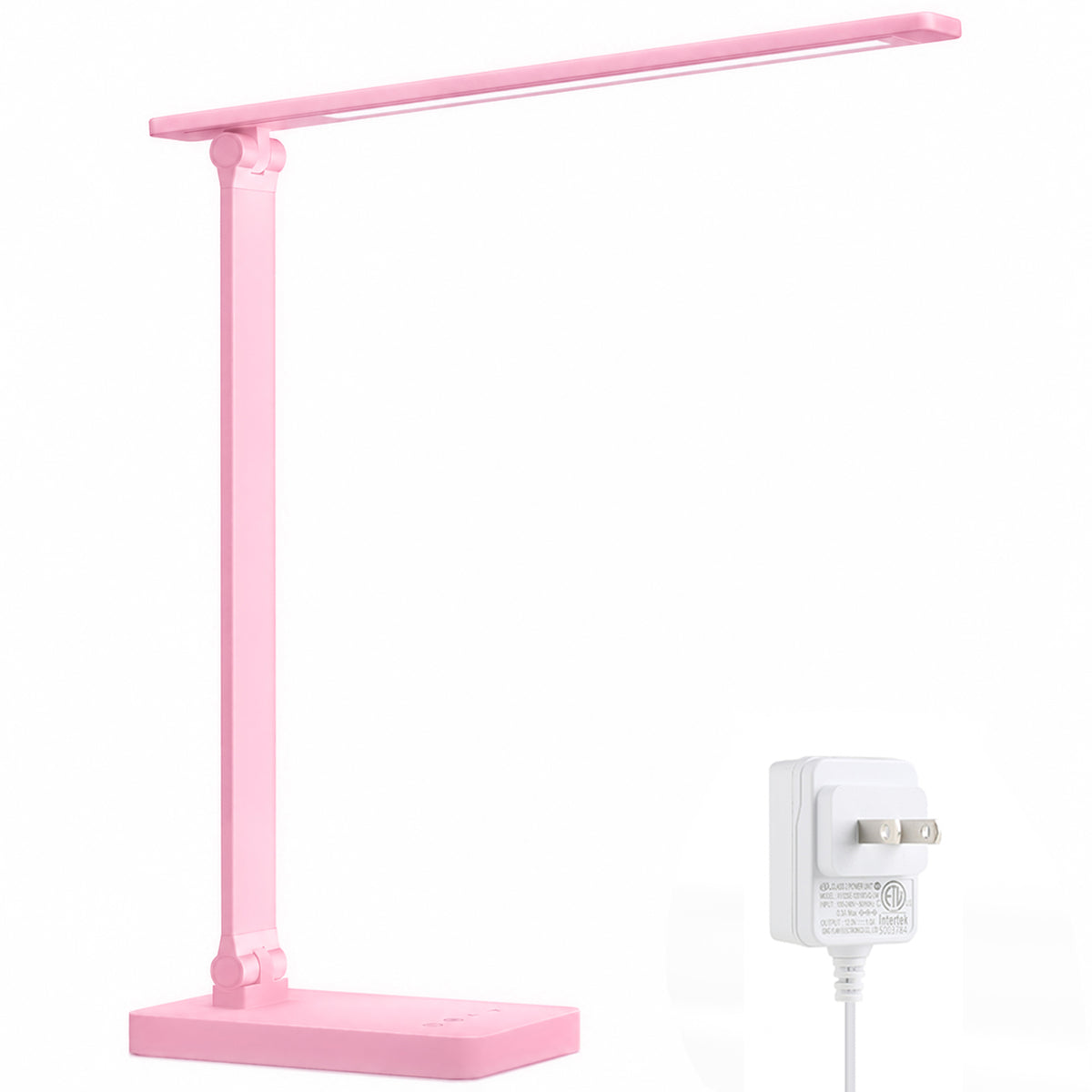 Lepro デスクライト led 目に優しい DCアダプター付き 電気スタンド 750lm超高輝度 卓上ライト おしゃれ テーブルライト【5段階色温度・明るさ/調光調色/タッチセンサー操作/多角度調整/コンセント付き】 人気 省エネ 学習机 台灯 勉強 机 明るい ブックライト 読書灯 （ピンク）