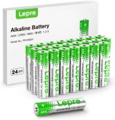 Lepro 単4形 アルカリ乾電池 24本セット ハイパワー 大容量 液漏れ防止 耐久 長持ち 長期間保存可能 おもちゃ 電池式ランタン 懐中電灯 時計 リモコン 携帯ラジオ 防災用 LR03 [PR130001-24]