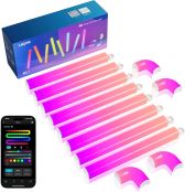 【Works with Alexa】Lepro AI バーライト WL1 スマート LED 虹色 流れる 1600万色 ライトバー クリスマス 間接照明 映画 壁照明 AIライト おしゃれ 壁ライト DIY WI-FI Bluetooth 音楽同期 Alexa対応 Echo Google Home ゲーム部屋 ライトバー イルミネーションライト ウォールライト[WL1-8-JP]