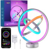 Lepro TB1 AI デスクライト テーブルランプ ledテーブルライト AI照明【Works with Alexa/虹色/1600万色/音声操作/音楽同期/BlueTooth&Wi-Fi/Google Home対応】 間接照明 インテリア スマート照明 ベッドサイドランプ おしゃれ ゲーミング/雰囲気作り/クリスマス/インテリア装飾/パーティー/誕生日 プレゼント （惑星タイプ） [TB1-JP]